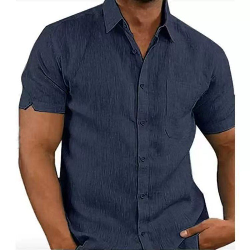 Men Short Sleeve Button Up
