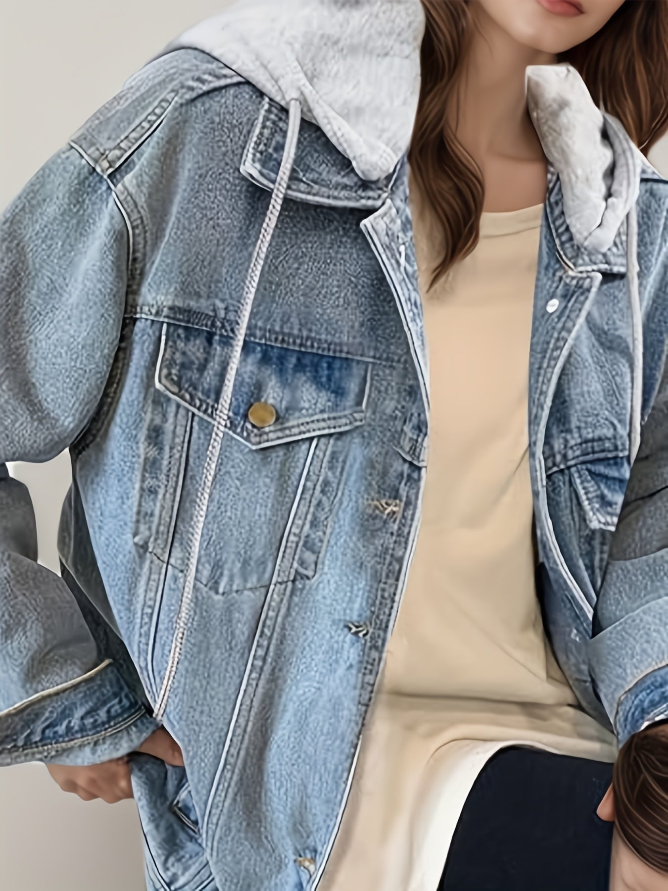 Women's Oversized Hooded Denim Jacket