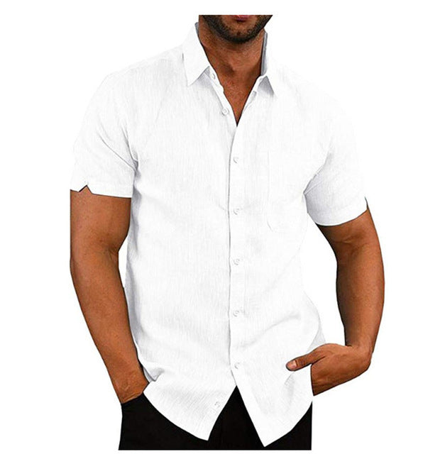 Men Short Sleeve Button Up
