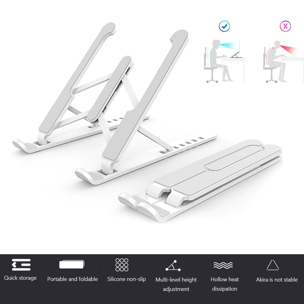 Adjustable Non-Slip Laptop Stand – 6 Gears, Portable Cooling Riser