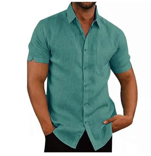 Men Short Sleeve Button Up