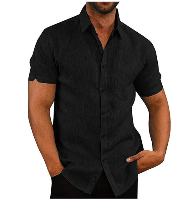 Men Short Sleeve Button Up