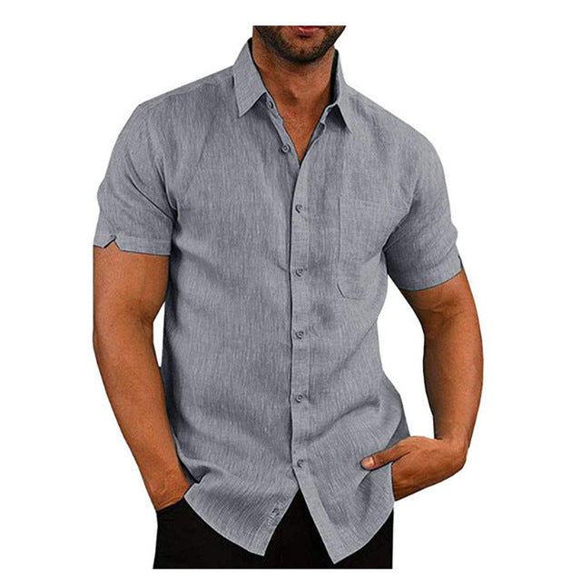 Men Short Sleeve Button Up