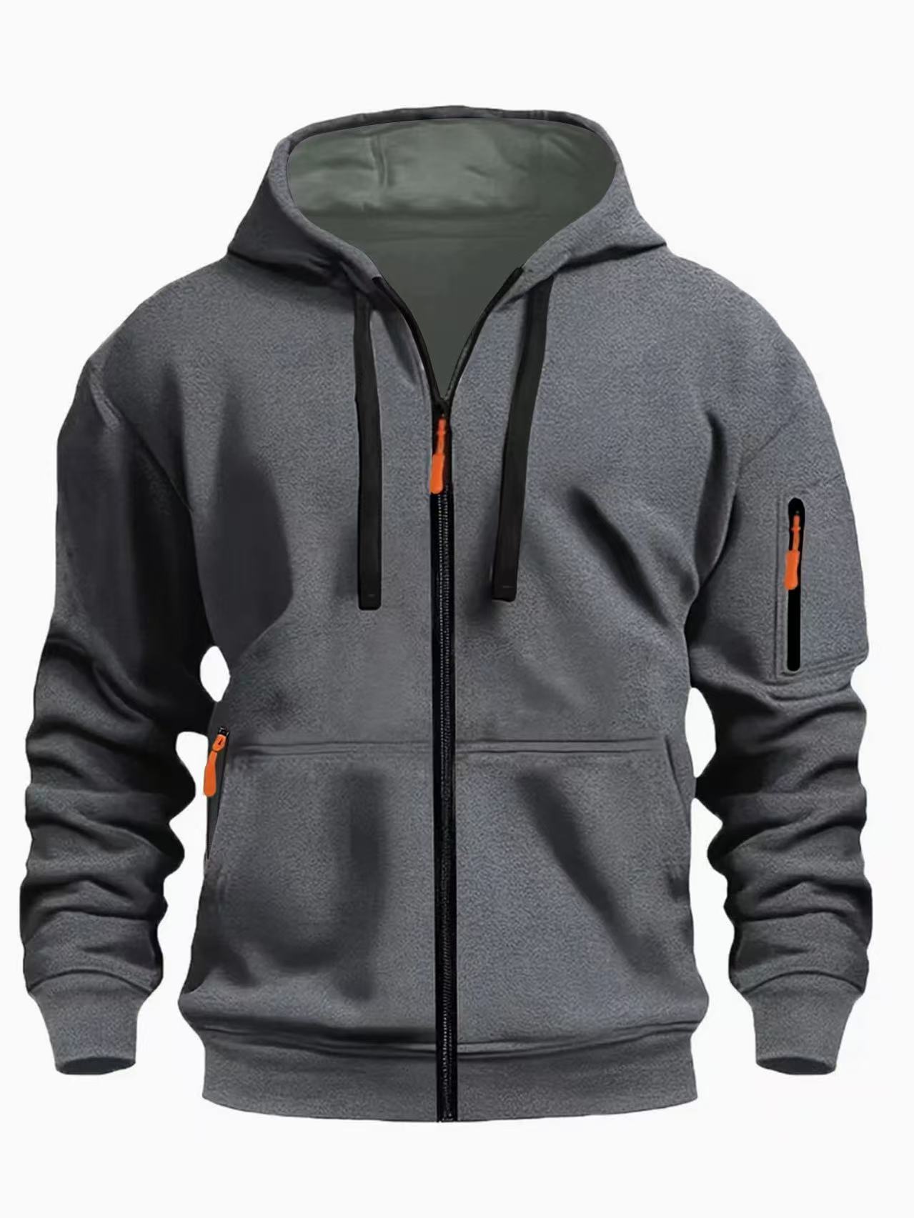 Zipper Hooded Sweatshirt Cardigan Coat
