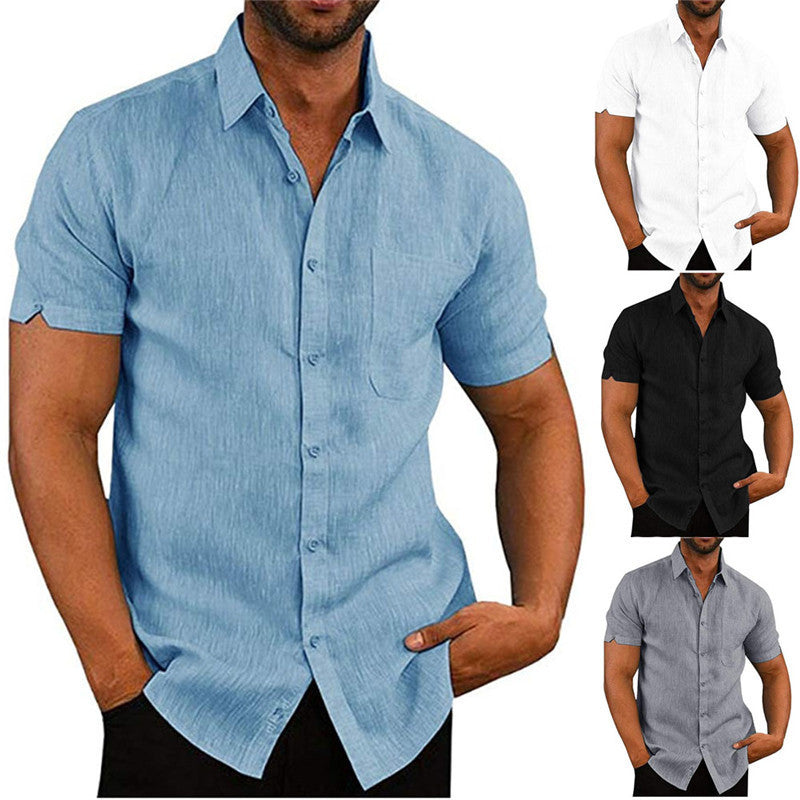 Men Short Sleeve Button Up