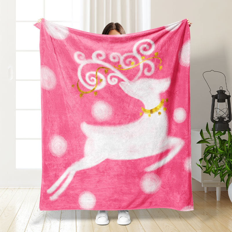 Christmas Thickening Print Flannel Blanket