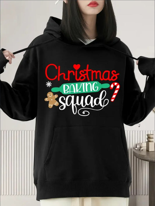 Christmas Baking Squad Hoodie – Relaxed Fit, Cozy & Stylish for Fall/Winter Casual Wear.