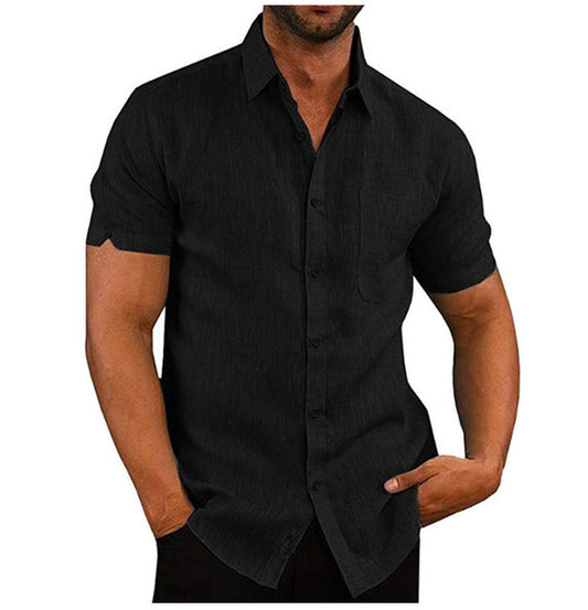 Men Short Sleeve Button Up