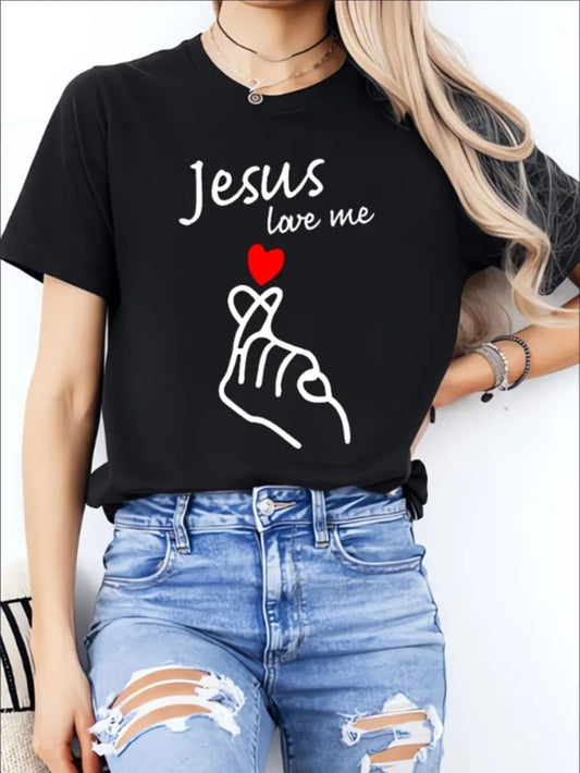 JESUS LOVE ME Ladies' Casual Loose Short Sleeve Shirt